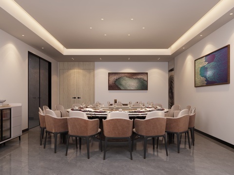  餐饮包厢 餐饮包间3d模型 