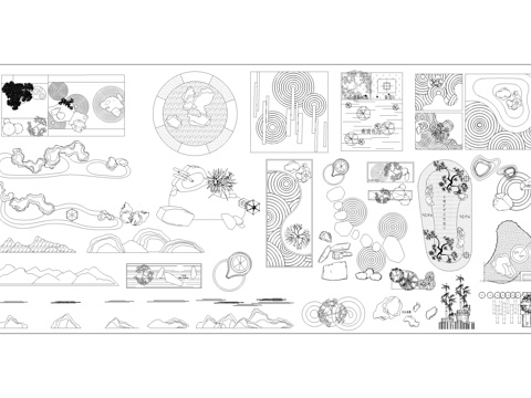 日式庭院景观小品图库cad施工图