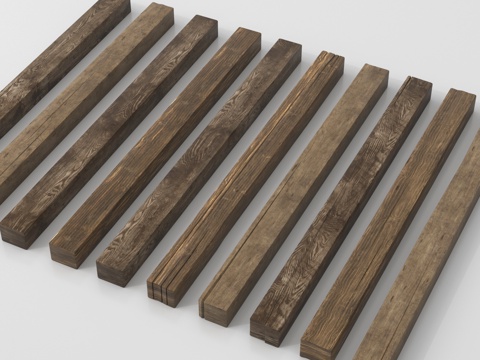 现代木头 木头 旧木板 老木板 旧木凳面su模型