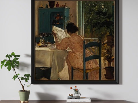 简欧，复古，中古，轻奢，法式，油画，装饰画3d模型