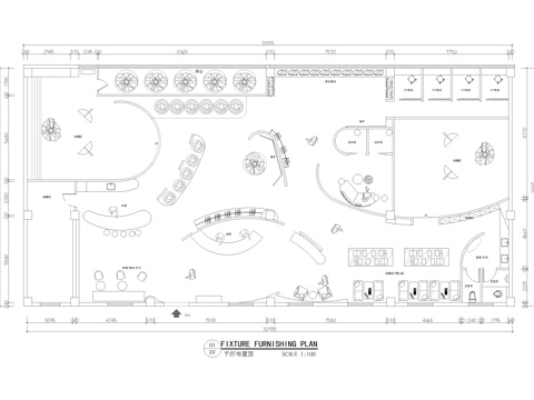 婚纱拍摄馆平面布置图cad施工图