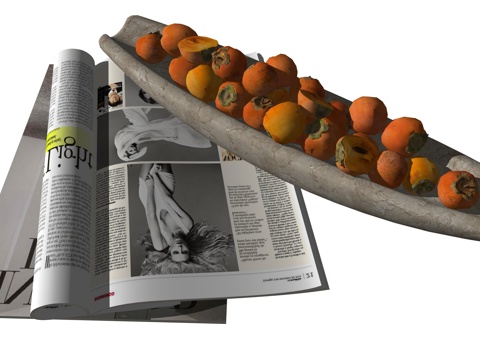 现代书籍装饰摆件水果su模型