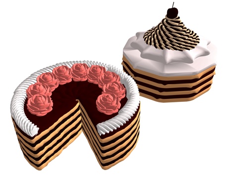 现代厨房美食蛋糕su模型