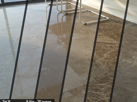  TUREX INTERNATIONAL 16片大理石瓷砖套装3d模型 