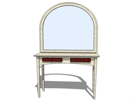 梳妆台 实木梳妆台su模型