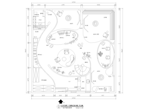 三层婚纱馆平面布置图cad施工图