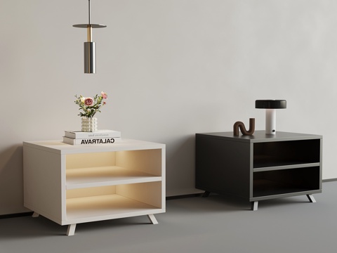 现代床头柜 极简床头柜su模型