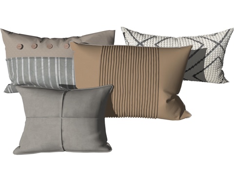 现代抱枕靠枕枕头su模型