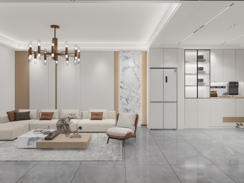 现代轻奢客餐厅_现代轻奢客餐厅_现代客餐厅_轻奢客餐厅_客厅su模型