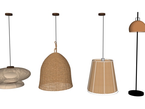 现代吊灯组合su模型