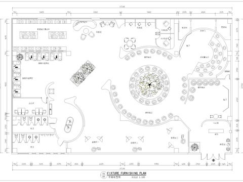 创意婚纱馆平面布置图cad施工图
