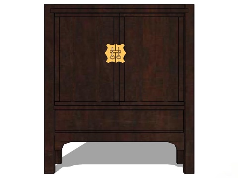 衣柜 实木衣柜 家用衣柜 储物柜su模型