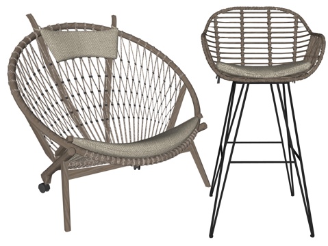 侘寂风单人椅子su模型