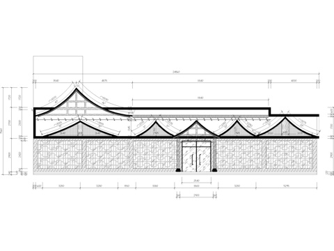 中式餐厅门头招牌施工图cad施工图