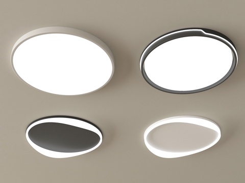 现代简约吸顶灯 客厅吸顶灯su模型