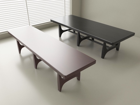  新中式长凳 床尾凳 换鞋凳 实木长凳子3d模型 