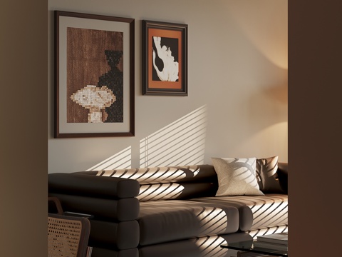 现代中古风挂画su模型