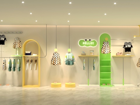 童装店   儿童服装店边柜   服装店   童装店边柜设计3d模型