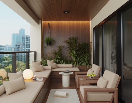 现代家居阳台su模型