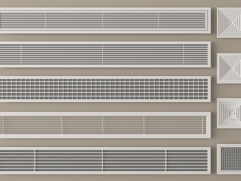 现代空调出风口 中央空调出风口 换气扇su模型