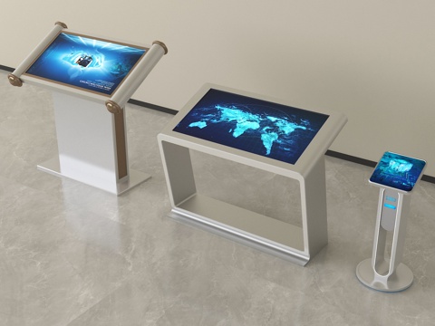 现代一体机 查询机 触控一体机su模型