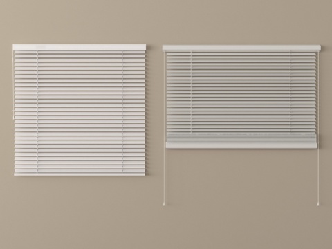 现代风格窗帘 百叶帘 卷帘su模型