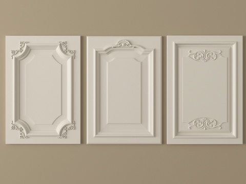  法式门板 装饰门板护墙板3d模型 