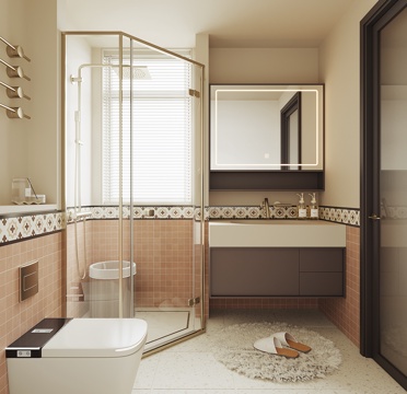  现代法式卫生间3d模型 