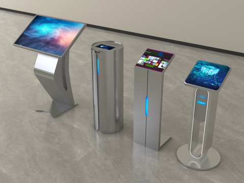 现代一体机 查询机 触控一体机su模型