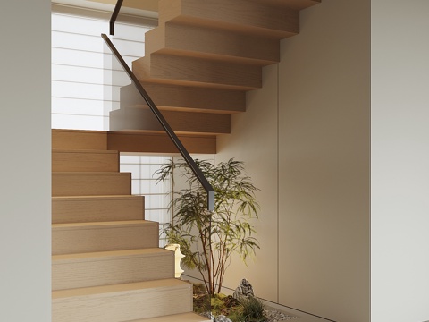 现代家居楼梯su模型