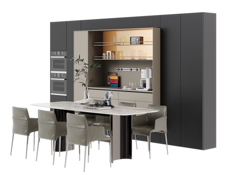 现代餐桌椅组合su模型