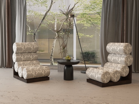 现代休闲桌椅组合su模型