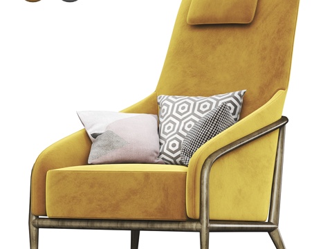  阿黛尔高背扶手椅3d模型 