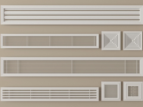 现代空调出风口 中央空调出风口 换气扇su模型