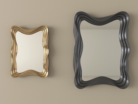 现代镜子 异形镜子 装饰镜子 化妆镜su模型