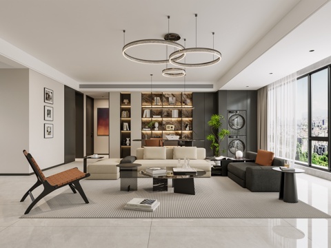  现代意式客餐厅3d模型 