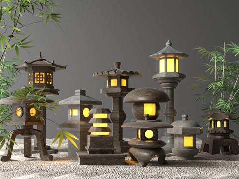 户外落地灯su模型