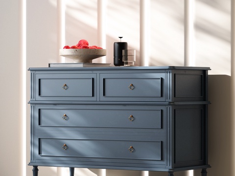 美式斗柜 美式边柜 美式装饰柜 美式玄关柜 现代美式玄关柜su模型