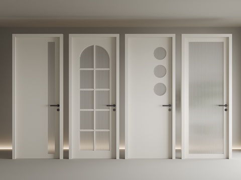  现代卫生间玻璃门3d模型 