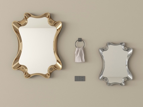 现代镜子 异形镜子 装饰镜子 化妆镜su模型