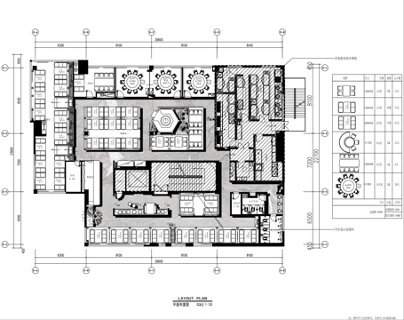 现代中餐厅 特色中餐厅 平面布局 施工图cad施工图