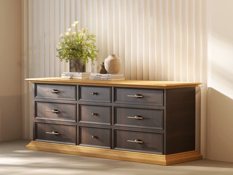 美式斗柜 美式玄关柜 美式边柜 美式装饰柜 美式餐边柜su模型