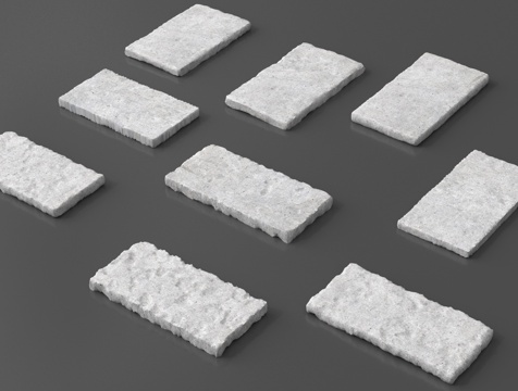  现代汀步 老石板 青石板 园林铺地3d模型 