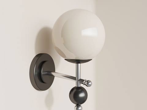现代简约壁灯 床头壁灯 球形壁灯 包豪斯壁灯su模型