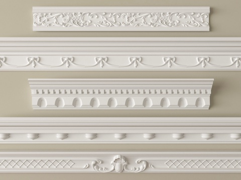 法式石膏线 石膏线条su模型