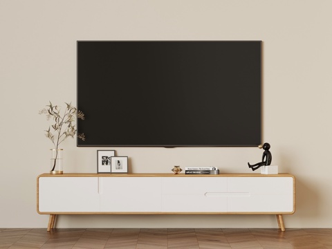 现代奶油床头柜su模型su模型