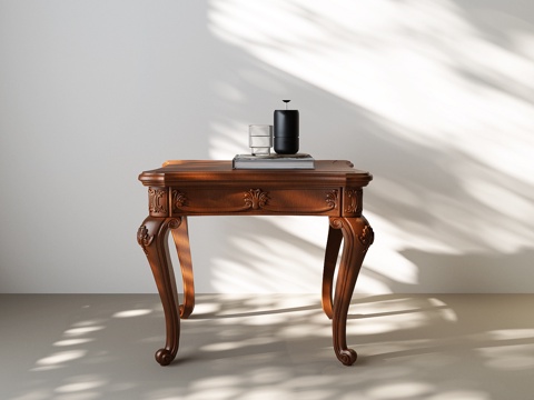 美式茶几 美式边几 美式角几  美式床头柜su模型