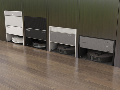 现代智能扫地机器人 拖地机器人 扫拖一体su模型