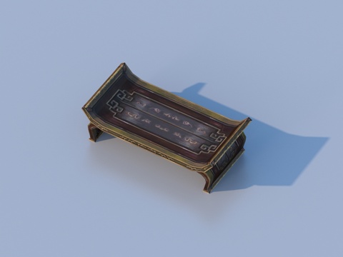 桌子 木桌 四方桌 凳子 游戏道具3d模型