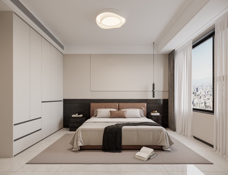  现代意式主卧3d模型 